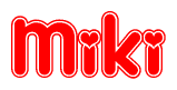 The image displays the word Miki written in a stylized red font with hearts inside the letters.