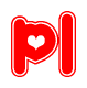 The image displays the word Pl written in a stylized red font with hearts inside the letters.