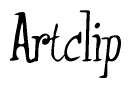 The image contains the word 'Artclip' written in a cursive, stylized font.