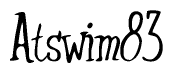 The image is a stylized text or script that reads 'Atswim83' in a cursive or calligraphic font.