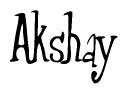 The image contains the word 'Akshay' written in a cursive, stylized font.