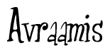 The image is of the word Avraamis stylized in a cursive script.