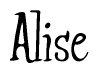 The image contains the word 'Alise' written in a cursive, stylized font.