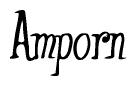 The image is of the word Amporn stylized in a cursive script.