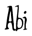 The image is a stylized text or script that reads 'Abi' in a cursive or calligraphic font.