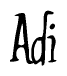The image is of the word Adi stylized in a cursive script.