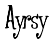 The image is a stylized text or script that reads 'Ayrsy' in a cursive or calligraphic font.