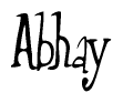 The image contains the word 'Abhay' written in a cursive, stylized font.