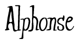 The image contains the word 'Alphonse' written in a cursive, stylized font.