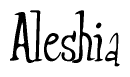 The image is of the word Aleshia stylized in a cursive script.
