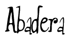 The image is of the word Abadera stylized in a cursive script.
