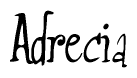 The image is a stylized text or script that reads 'Adrecia' in a cursive or calligraphic font.