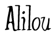The image is of the word Alilou stylized in a cursive script.