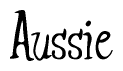 The image is of the word Aussie stylized in a cursive script.