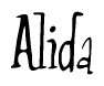 The image is of the word Alida stylized in a cursive script.