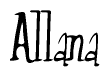 The image contains the word 'Allana' written in a cursive, stylized font.