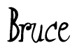The image is of the word Bruce stylized in a cursive script.