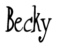 The image is a stylized text or script that reads 'Becky' in a cursive or calligraphic font.