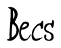 The image is of the word Becs stylized in a cursive script.