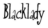 The image contains the word 'Blacklady' written in a cursive, stylized font.