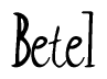 The image is of the word Betel stylized in a cursive script.