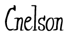 The image is a stylized text or script that reads 'Cnelson' in a cursive or calligraphic font.