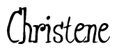 The image is of the word Christene stylized in a cursive script.