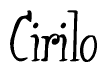 The image is of the word Cirilo stylized in a cursive script.