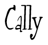 The image is a stylized text or script that reads 'Cally' in a cursive or calligraphic font.
