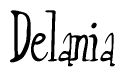 The image is a stylized text or script that reads 'Delania' in a cursive or calligraphic font.