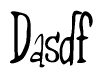 The image is a stylized text or script that reads 'Dasdf' in a cursive or calligraphic font.
