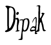 The image is a stylized text or script that reads 'Dipak' in a cursive or calligraphic font.