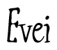 The image is a stylized text or script that reads 'Evei' in a cursive or calligraphic font.