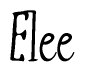 The image contains the word 'Elee' written in a cursive, stylized font.