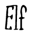 The image is a stylized text or script that reads 'Elf' in a cursive or calligraphic font.