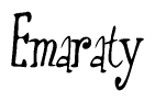 The image is of the word Emaraty stylized in a cursive script.