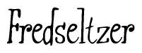 The image contains the word 'Fredseltzer' written in a cursive, stylized font.