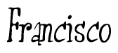 The image is of the word Francisco stylized in a cursive script.