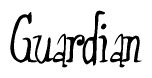 The image is of the word Guardian stylized in a cursive script.