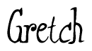 The image is of the word Gretch stylized in a cursive script.