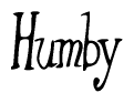 The image contains the word 'Humby' written in a cursive, stylized font.