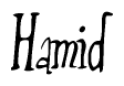 The image contains the word 'Hamid' written in a cursive, stylized font.