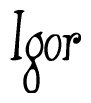 The image is of the word Igor stylized in a cursive script.