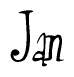 The image contains the word 'Jan' written in a cursive, stylized font.