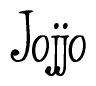 The image is a stylized text or script that reads 'Jojjo' in a cursive or calligraphic font.
