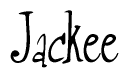 The image is of the word Jackee stylized in a cursive script.
