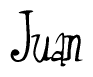 The image is of the word Juan stylized in a cursive script.