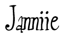 The image is of the word Janniie stylized in a cursive script.