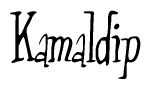 The image is a stylized text or script that reads 'Kamaldip' in a cursive or calligraphic font.
