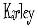 The image contains the word 'Karley' written in a cursive, stylized font.